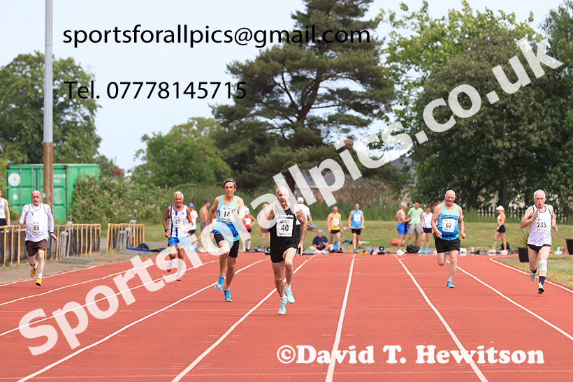 100 metres, 2025 NEMAA Track and Field, Monkton. Photo: David T. Hewitson/Sports for All Pics
